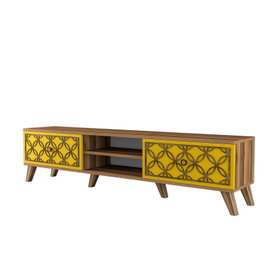 Hanah Home Soporte para TV Nogal y Amarillo